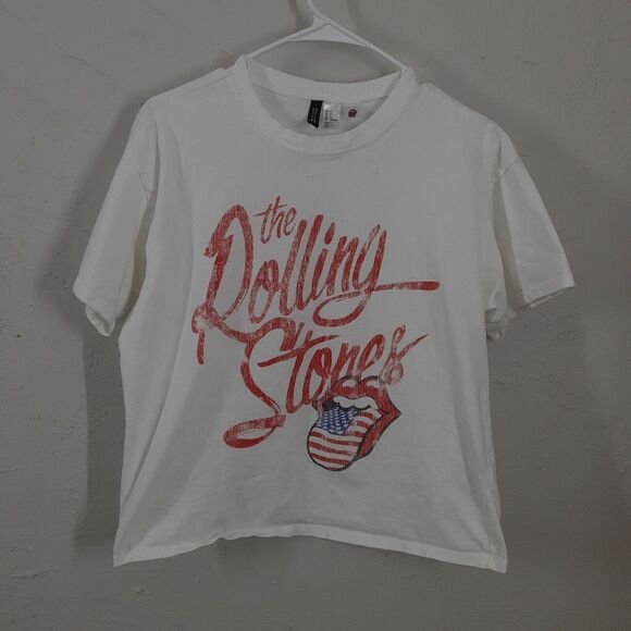Rolling Stones Adult Small White T Shirt Band Tee - Picture 1 of 7